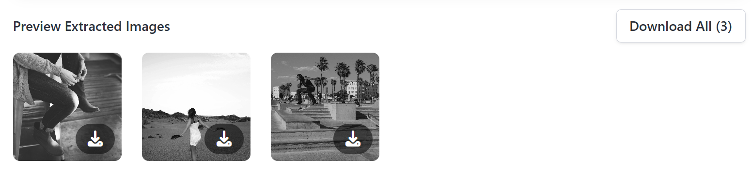 Extract Images Page Preview Area